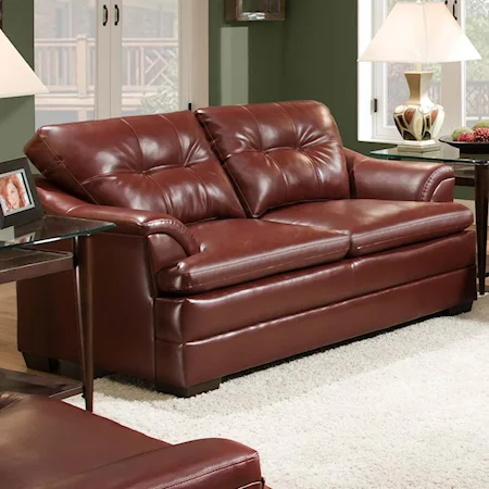 Casual Contemporary Loveseat with Tufted Cushions